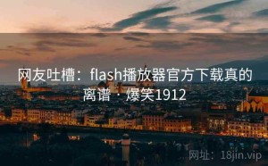 网友吐槽：flash播放器官方下载真的离谱 · 爆笑1912